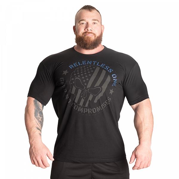 GASP Relentless One Tee - Black/Blue Detail 1