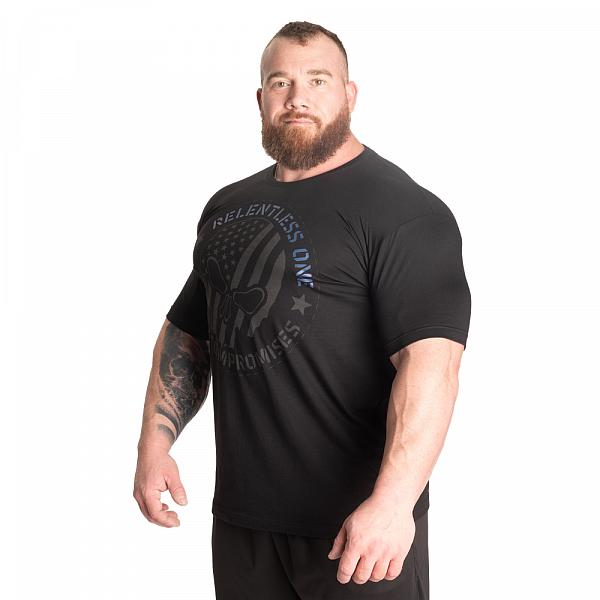 GASP Relentless One Tee - Black/Blue Detail 3